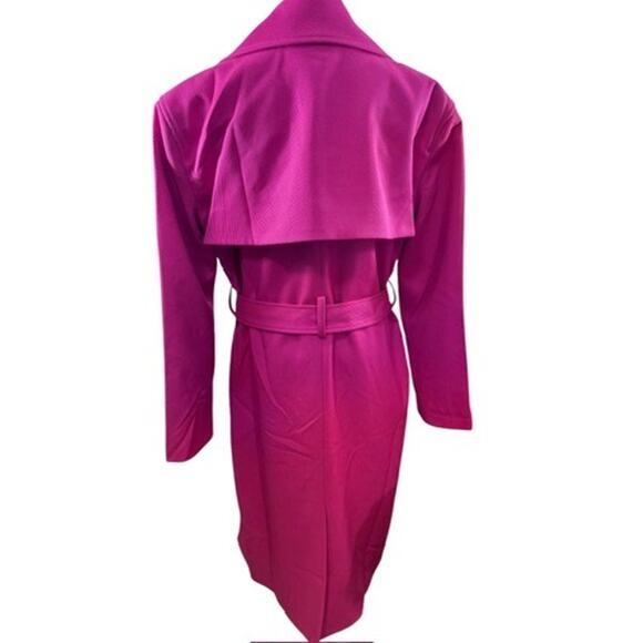 "NEW W/DEFECT"  "Lovers & Friends" Hot Pink Trench Coat SZ XS Fairy Goth Blondie - Picture 3 of 16